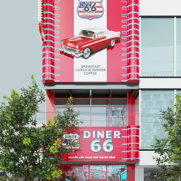 Diner 66 Design - Thiết kế nhà hàng Diner 66 - Nguyễn Văn Thoại