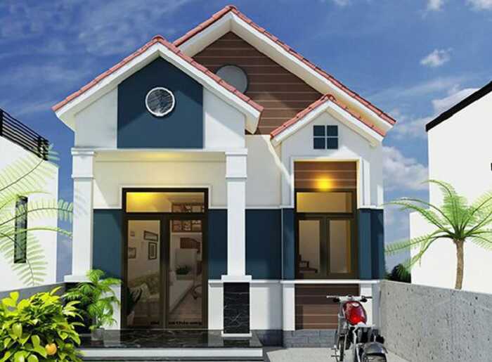 mẫu nhà cấp 4 gác lửng mặt tiền 5m
