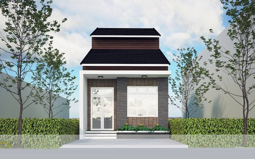mẫu nhà cấp 4 gác lửng mặt tiền 5m