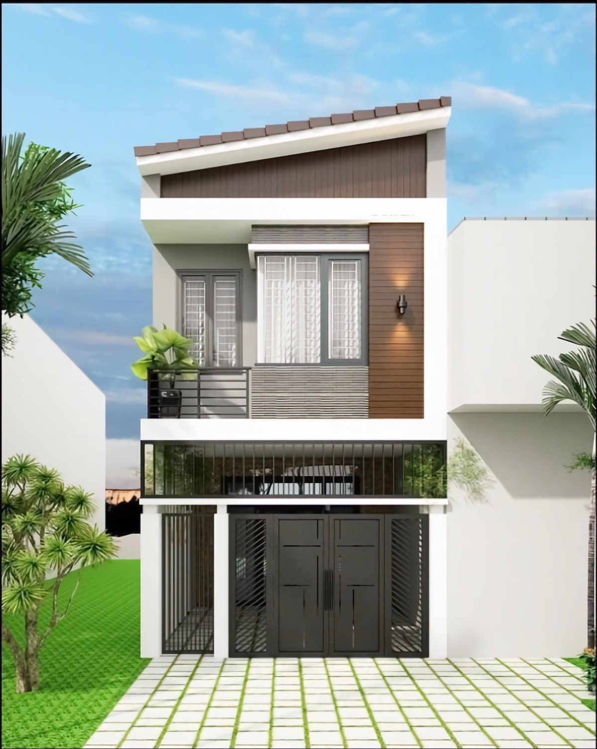mẫu nhà ống 2 tầng 90m2