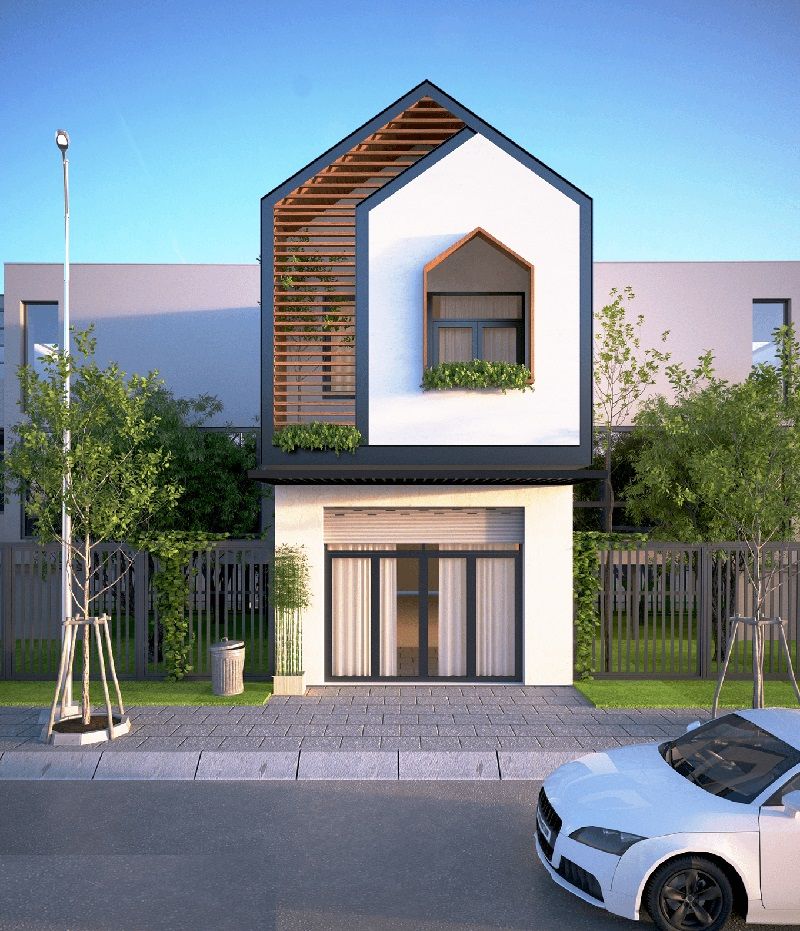 mẫu nhà 2 tầng 3 phòng ngủ 5x20m