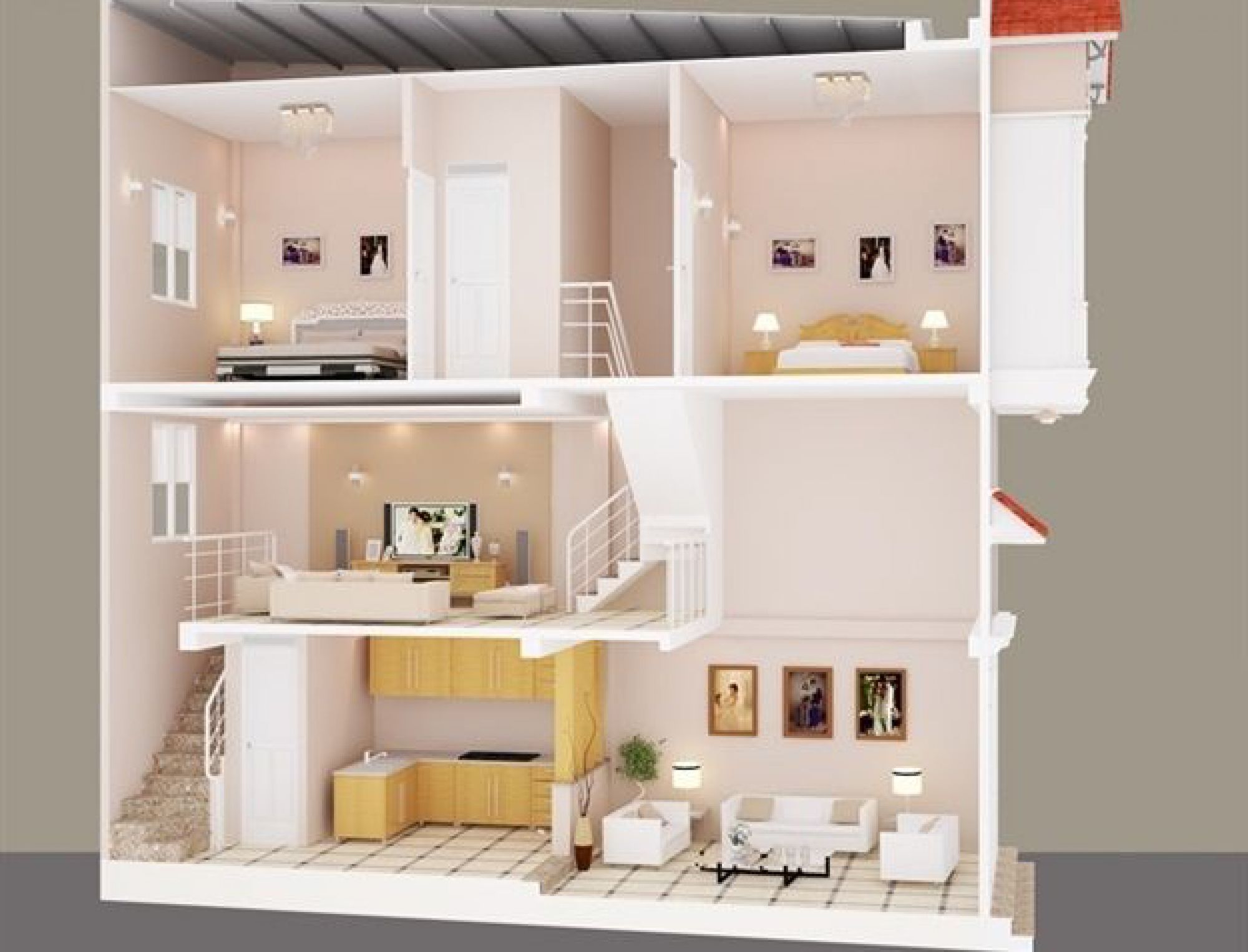 Tầng lửng là điểm giao nhau của tầng trệt với lầu, nên phải chú trọng về màu sắc và cách bày trí